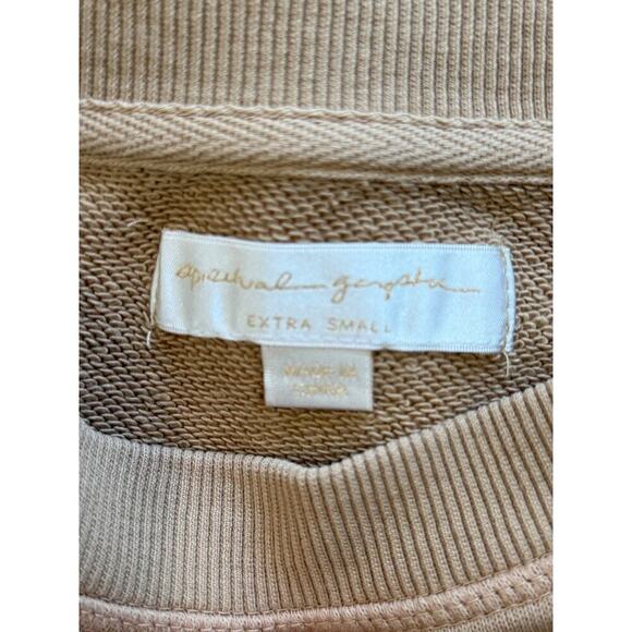 Spiritual Gangster Amore Terry Short Sleeve Sweatshirt In Biscotti Size XS - Picture 4 of 4